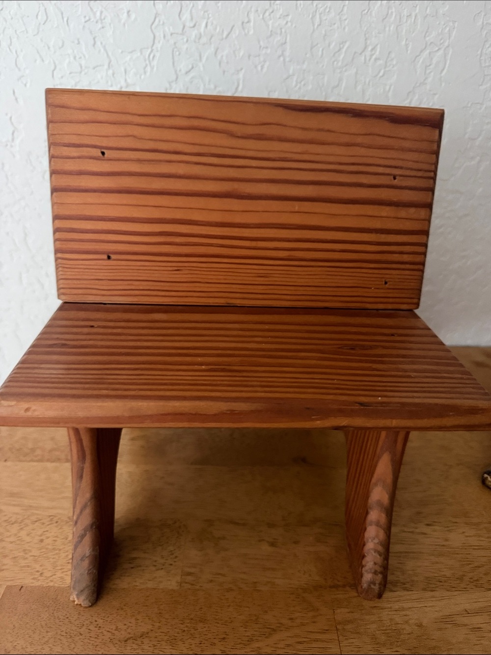 Small Wooden Bench Stool - Warm Natural Wood